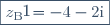 \boxed{z_{\text{B}'} = -4 - 2\text{i}}